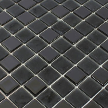 Black Peel and Stick Glass Mosaic Tile -Self Adhesive