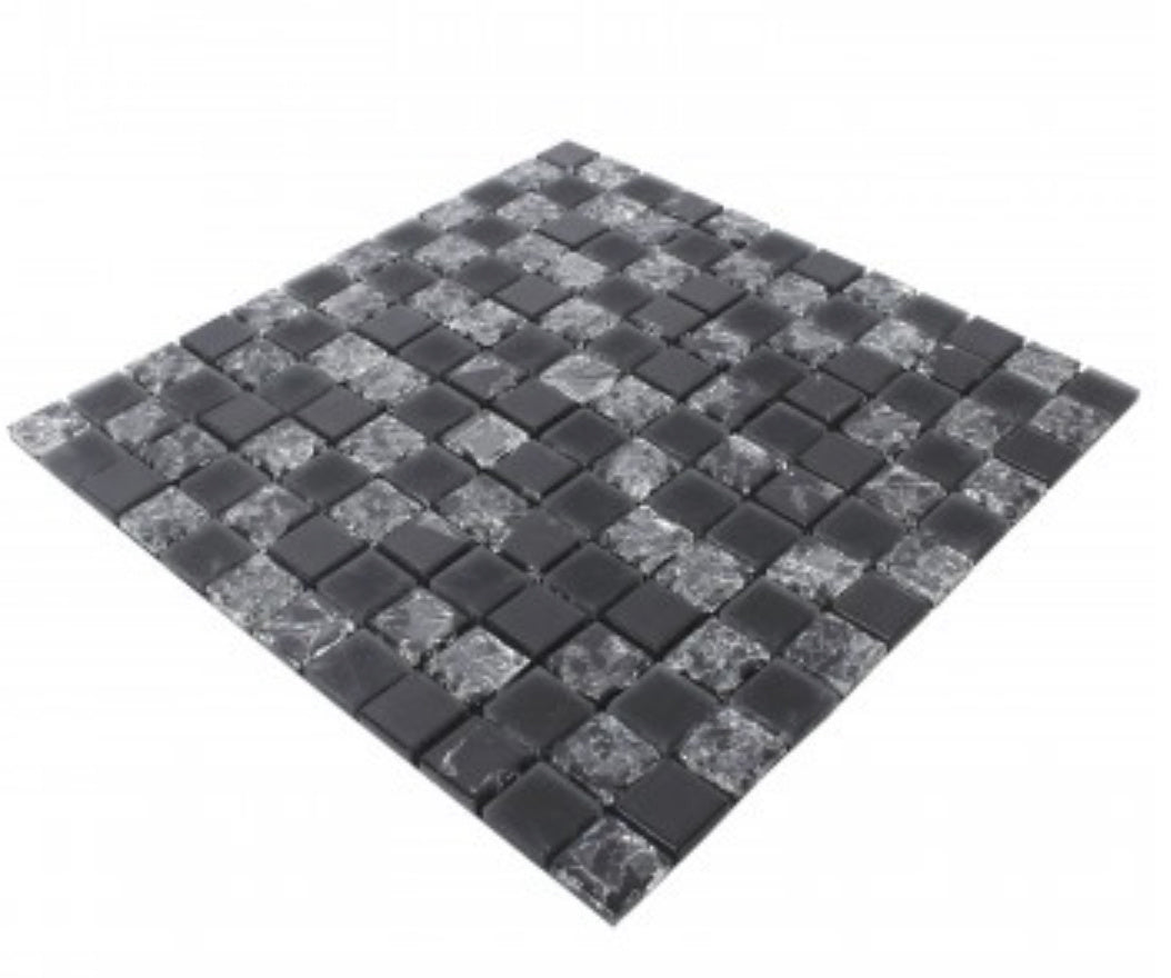 Egon Black Peel and Stick Mosaic Tile - Self adhesive - Luxury Tiles UK