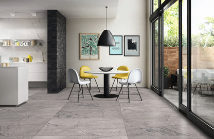 Veins Grey Matt Marble Effect  600x600mm Tile