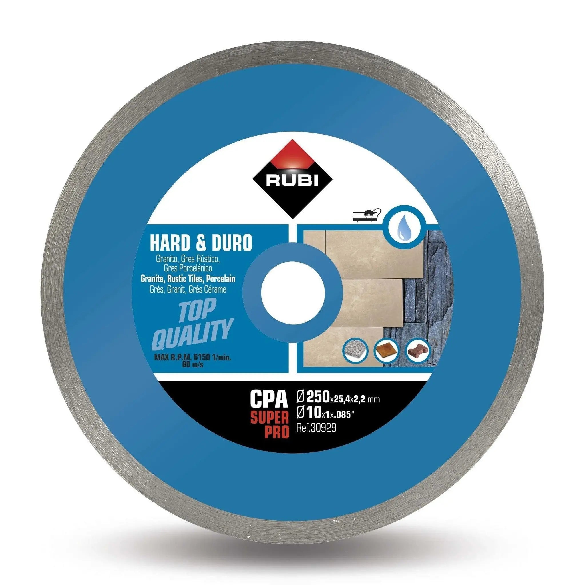 CPA 250mm Super Pro Hard Materials Diamond Blade Rubi Tools