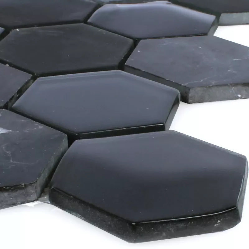 Black glass mosaic tile 