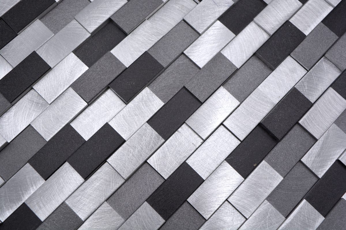 Brickbond Chequered Aluminum Mosaic Tile