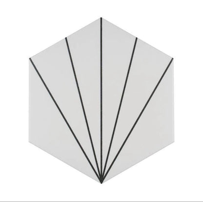 Lily Pad Bianco Hexagon Floor and wall Tile