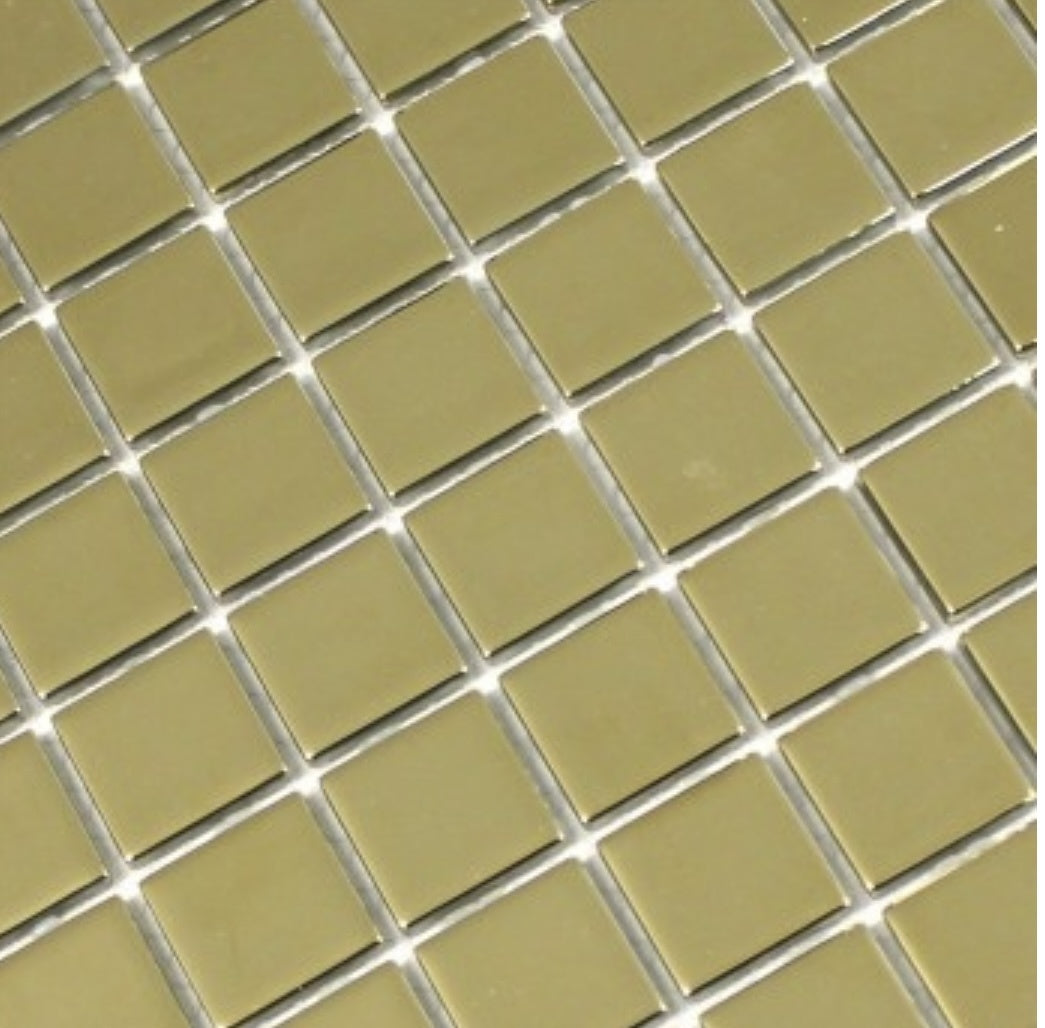 Mosaic Tiles Glass Gold Uni - Luxury Tiles UK