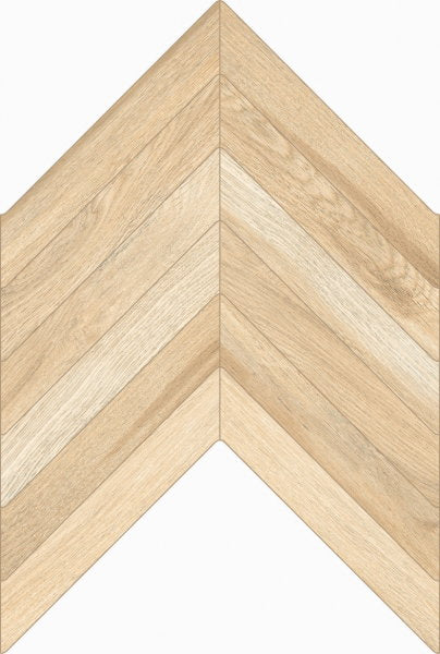 Natural Oak Chevron Wood Effect Porcelain Tile 40x60 cm - Luxury Tiles UK