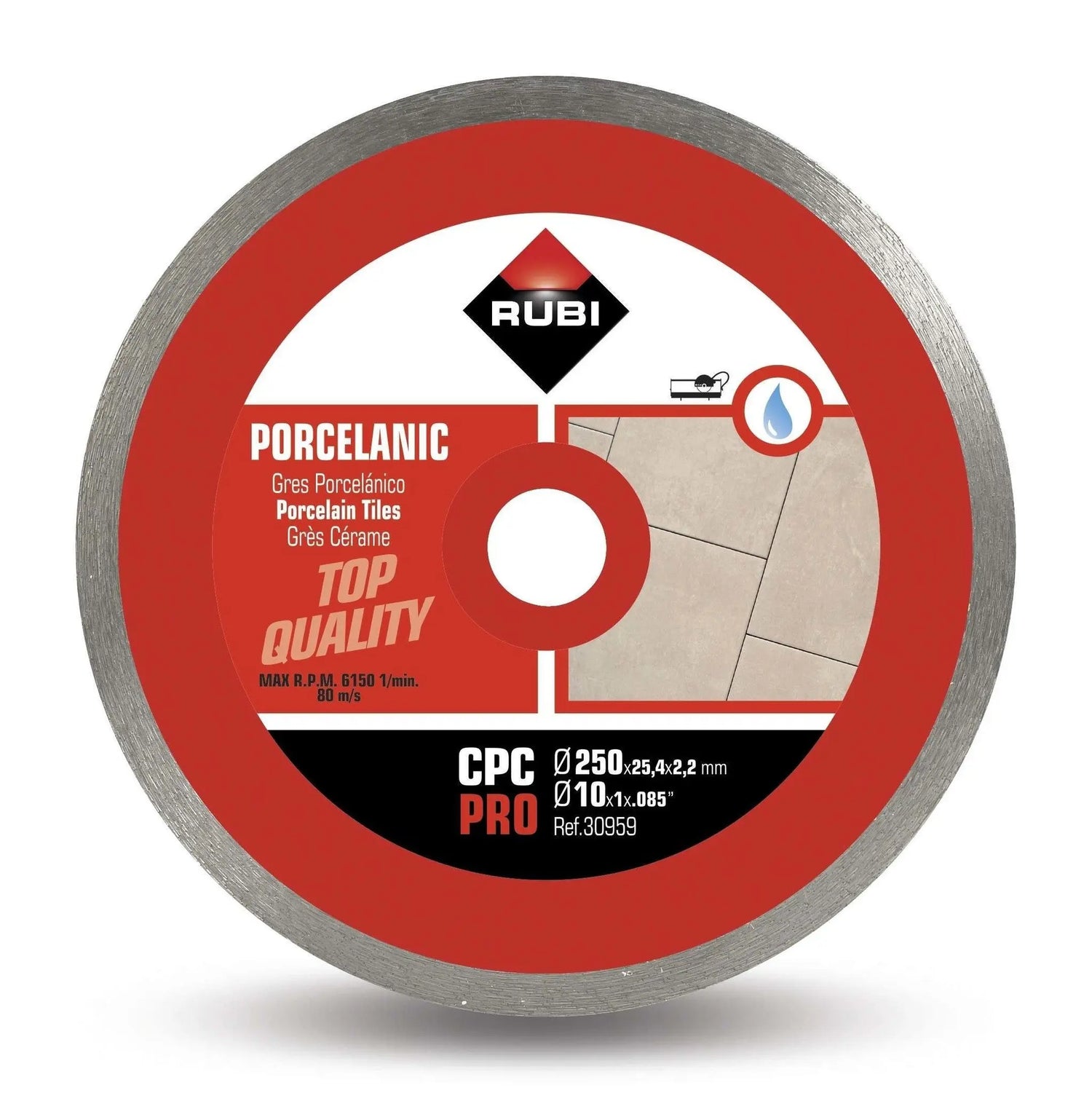 CPC 250mm 10&quot; Porcelain Tile Diamond Blade Rubi Tools