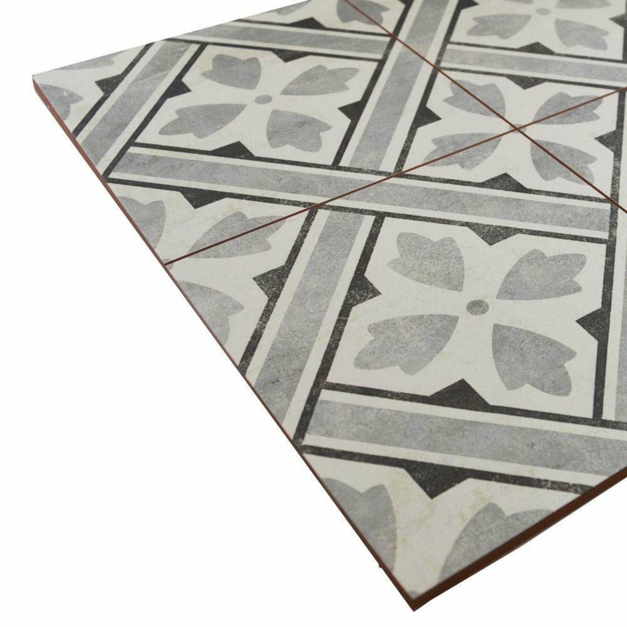 Mr Jones Charcoal 45x45cm Patterned Tiles - Luxury Tiles UK