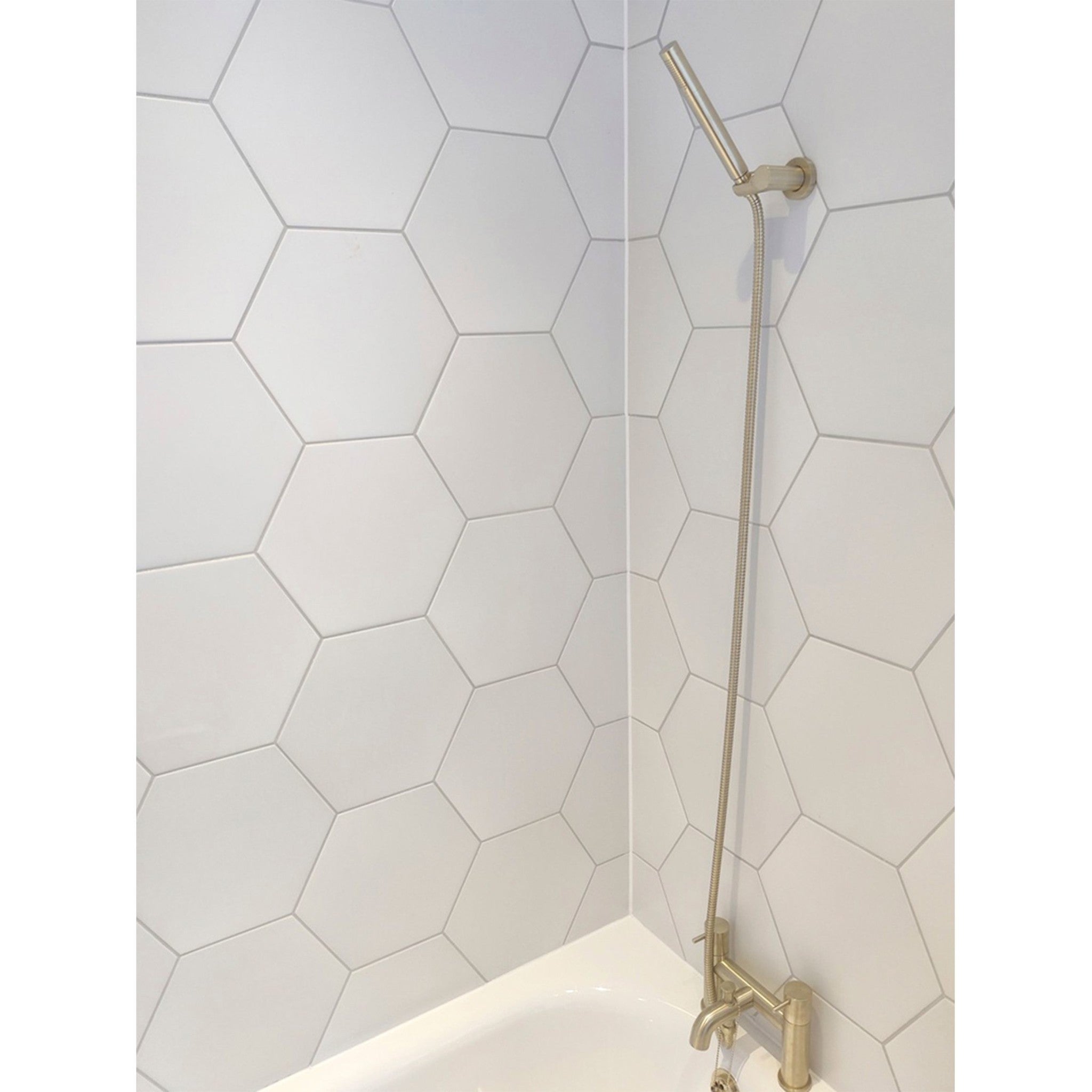 Annabelle Plain White Hexagon Tile - Luxury Tiles UK