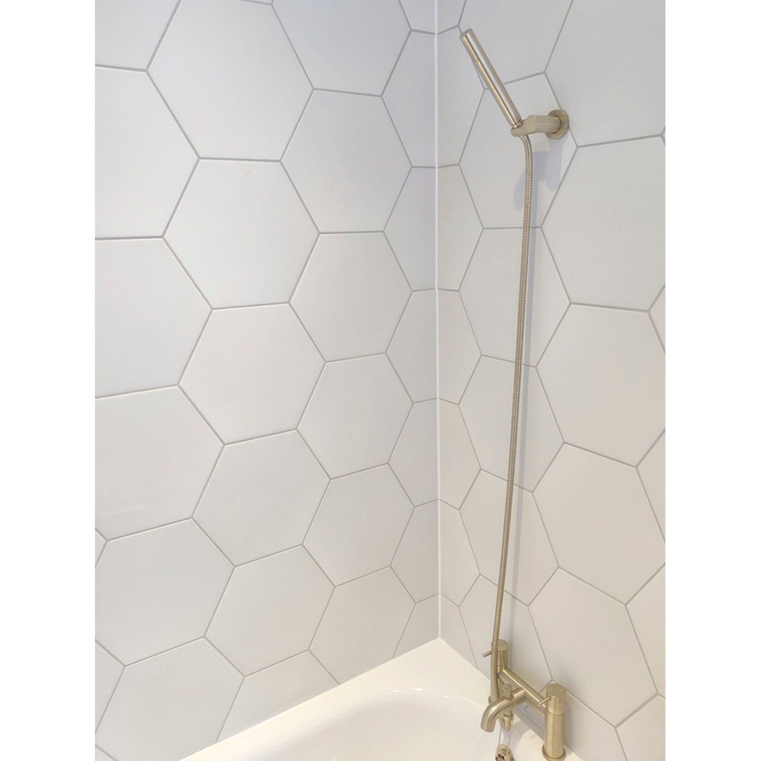 Annabelle Plain White Hexagon Tile