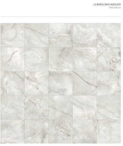 Onyx Nuvolato Rectified Polished Porcelain 60x60cm Tile