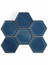 Hex Royal Blue Mosaic Sheet Luxury Tiles