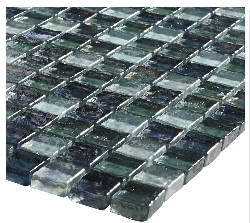 Rotomaire Blue Glass Square Mosaic 30x30cm - Luxury Tiles UK