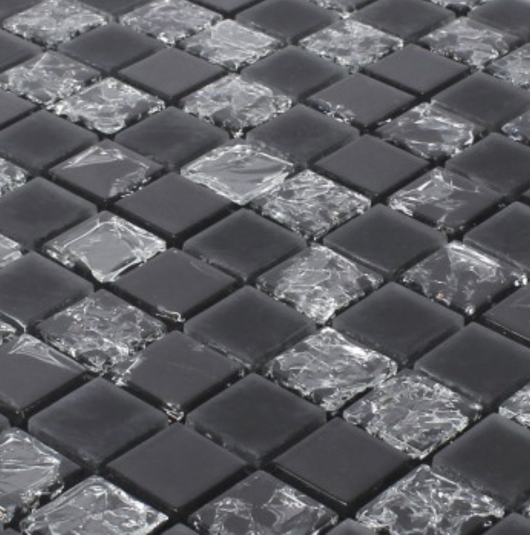 Egon Black Peel and Stick Mosaic Tile - Self adhesive - Luxury Tiles UK