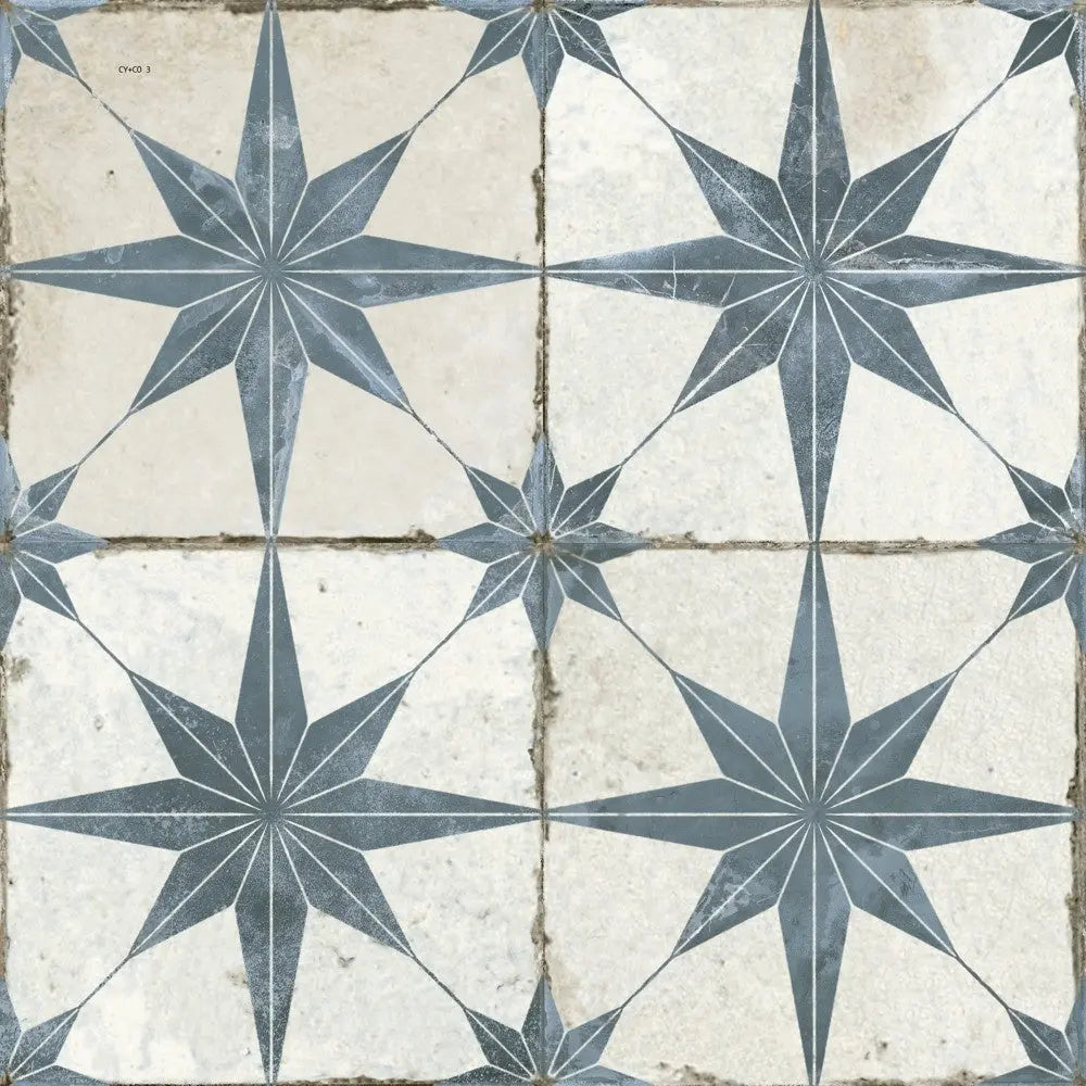 Astral Star Blue patterned tiles 45 x 45cm Luxury Tiles