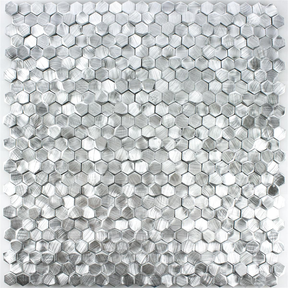 Aluminium Metal Mosaic Tiles McAllen Silver