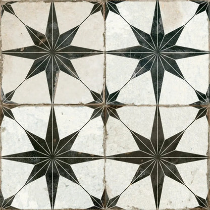 Astral Star Black patterned tiles 45 x 45cm Luxury Tiles