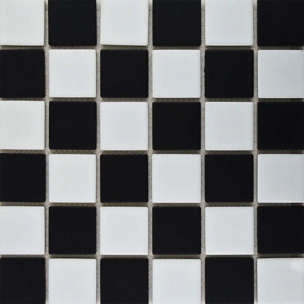 Black and White Checkered Mosaic Tile Luxury Tiles