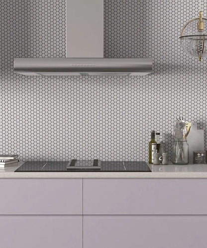 Shapes Hexagon Matt White Mosaic Tile Luxury Tiles UK