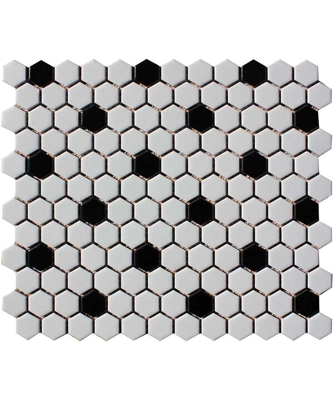 Shapes Hexagon Matt White Black Mosaic Tile Luxury Tiles