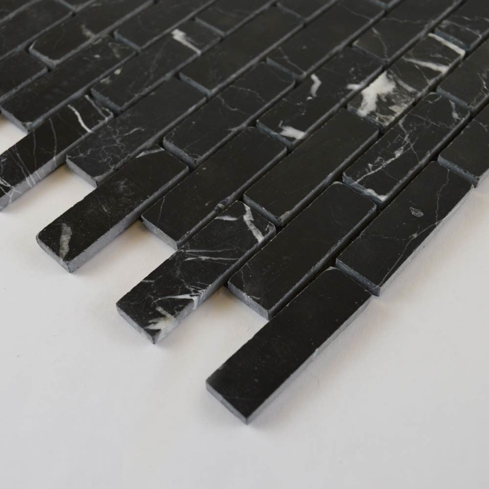 Nero Marquina Black  Marble Mosaic Tile - Self adhesive - Luxury Tiles UK