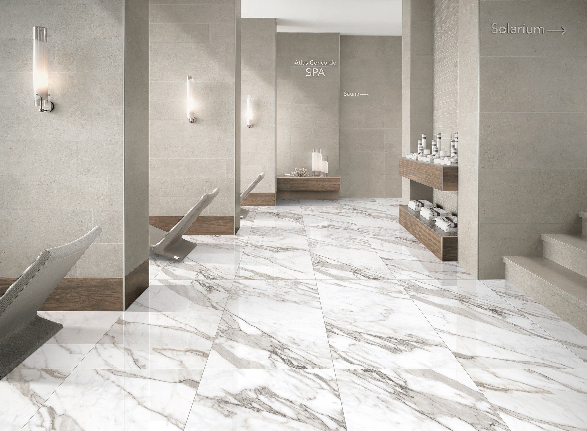 Natural Calacatta Polished Marble Effect 600x1200mm Tile - Luxury Tiles UK