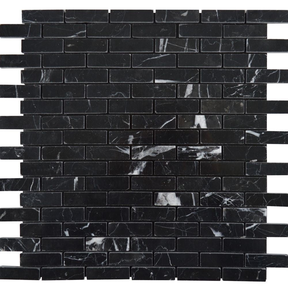 Nero Marquina Black  Marble Mosaic Tile - Self adhesive - Luxury Tiles UK