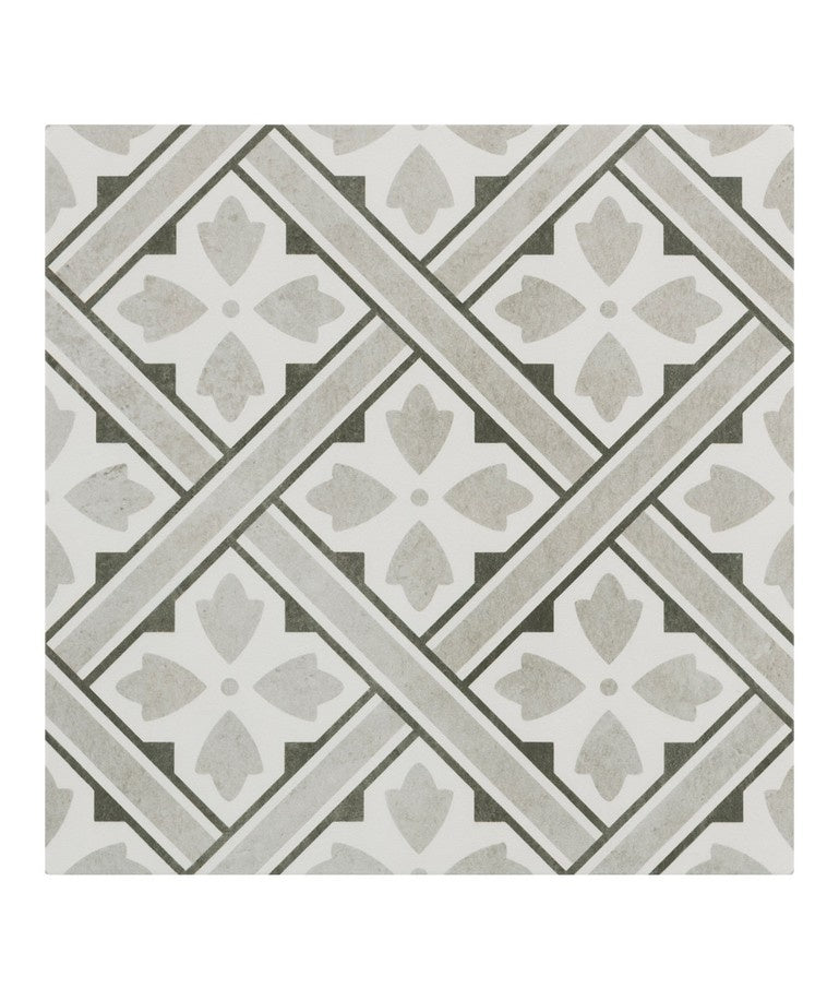 Fleur Grey Tile 33cm x 33cm - Luxury Tiles UK