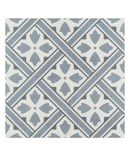 Fleur Blue Tile 330 x 330mm