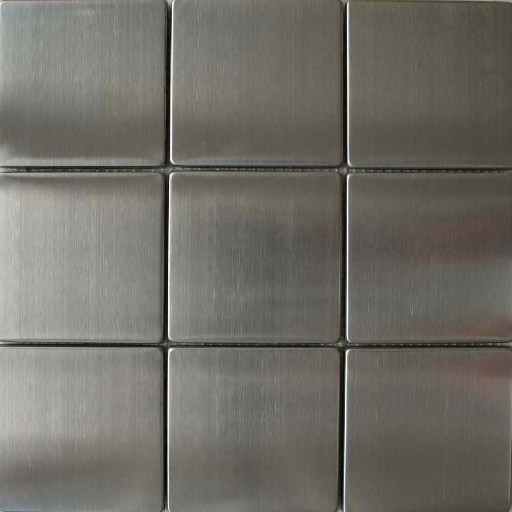 Imperial Square Brushed Brick Metal Mosaic Tile - Luxury Tiles UK