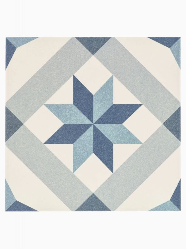 Yorkshire Blue Pattern Floor and Wall Tile - Luxury Tiles UK