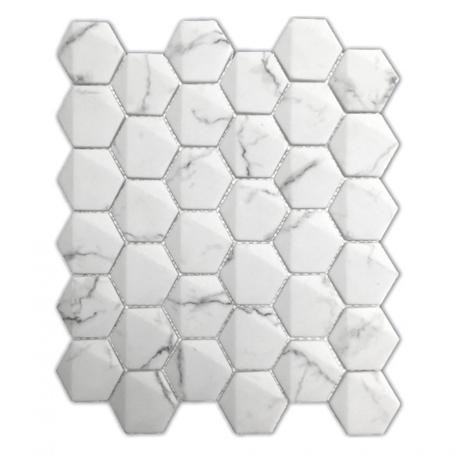 Marble Hexagon Matt Mosaic Tile - Luxury Tiles UK