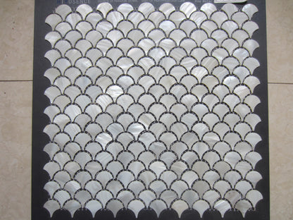 Handmade White Fish Scale Mother of Pearl Mosaic Tile For Bathroom Kitchen Wall Shower Spa Backsplash Tile