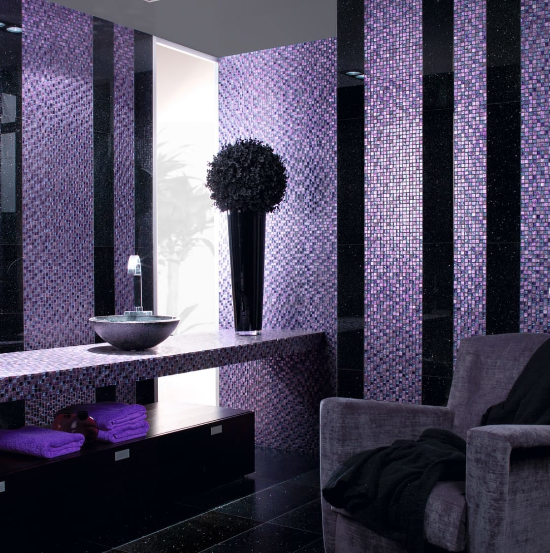 Purple Nayade Mosaic 30 x 30cm - Luxury Tiles UK