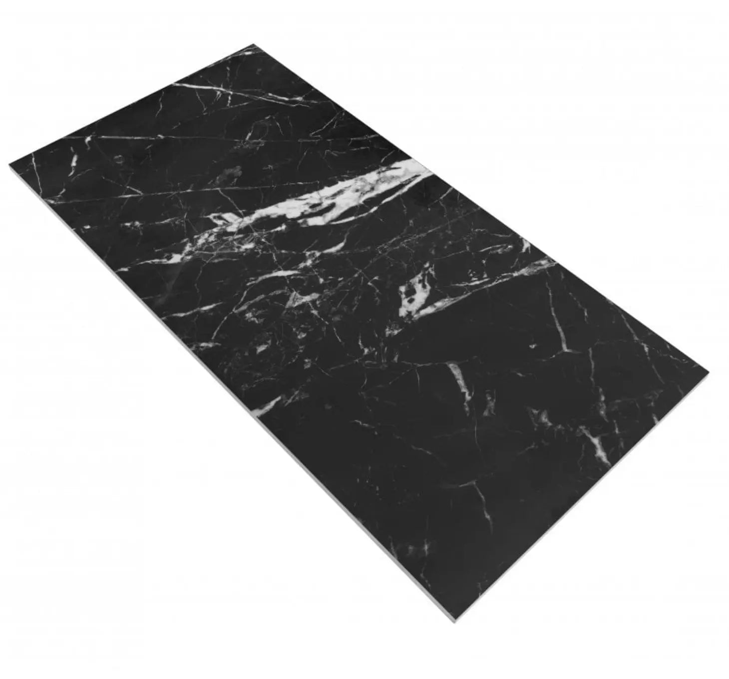 White Gold & Jet Black Marble Effect 600x300mm Wall Tile Luxury Tiles