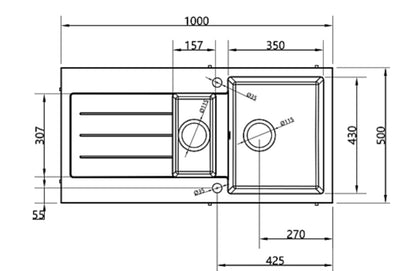 Comite 1.5 Bowl Matt Black Kitchen Sink