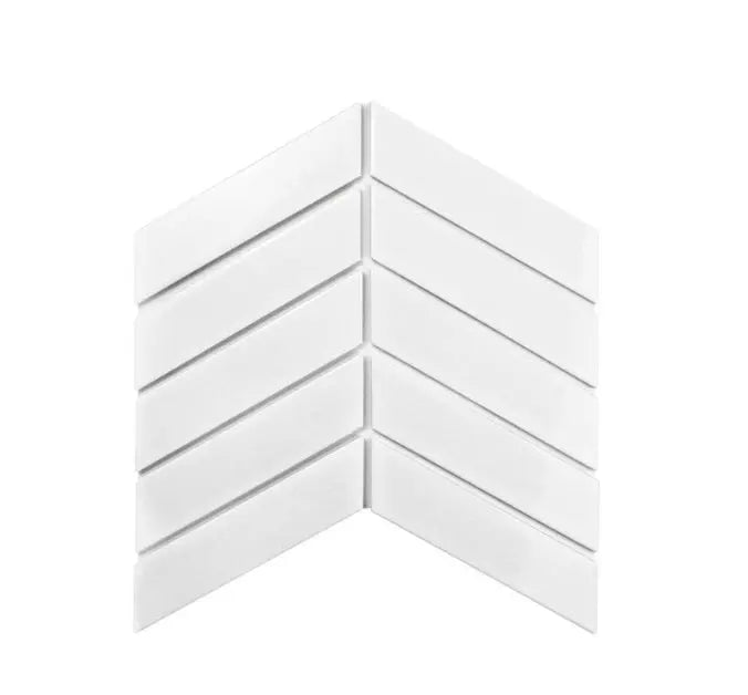 Chevron white decor matt floor & wall tile British Ceramic Tiles