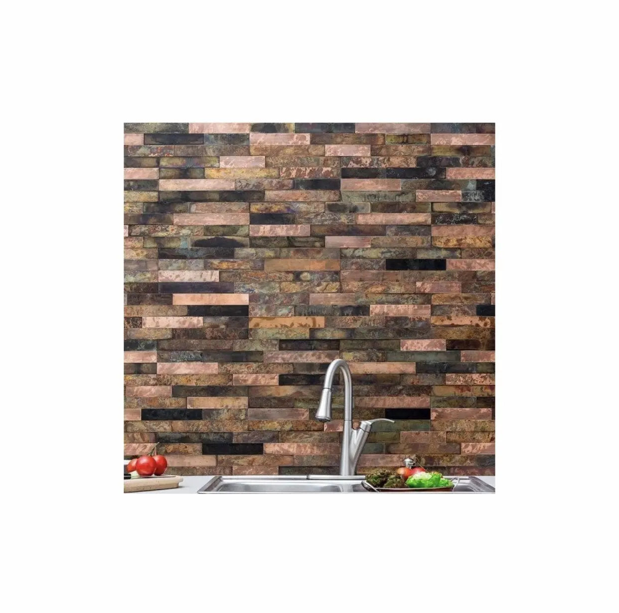 Bronze Mix Self Adhesive Tile 15cm x 60cm Luxury Tiles