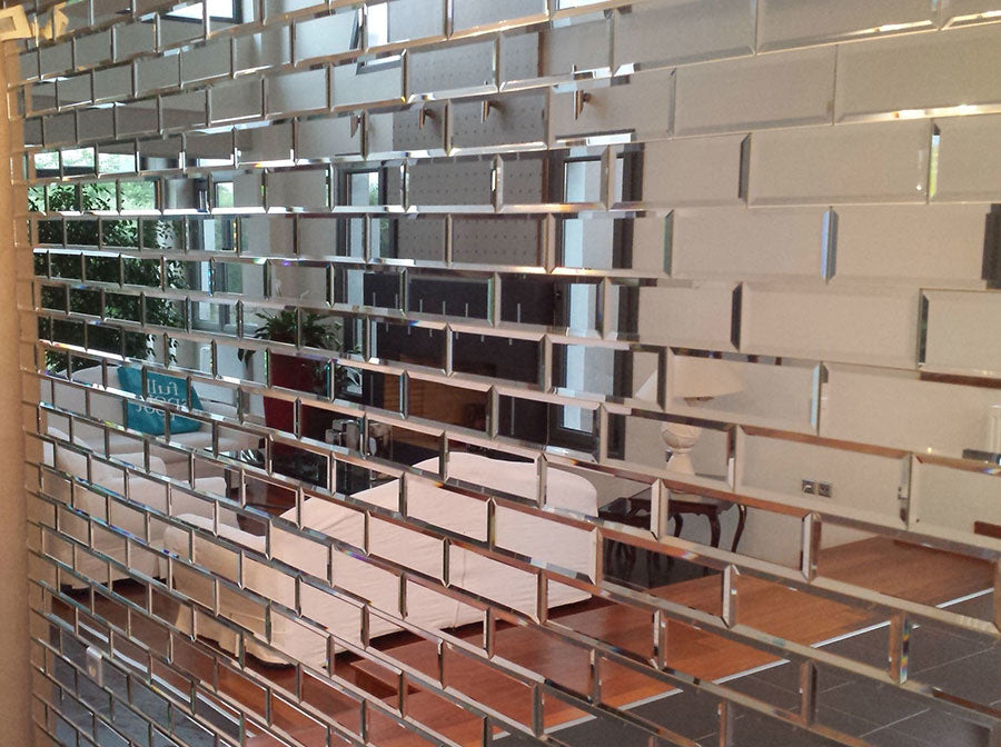 Dior Glass Mirror Brick Metro 7.5cm x 30cm - Luxury Tiles UK