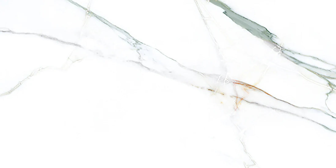 Deluxe Emerald Gold Leaf Ultra Porcelain Gloss Green Marble Effect Tiles - Luxury Tiles UK