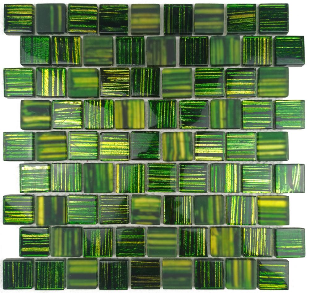 Green mosaic tile glass