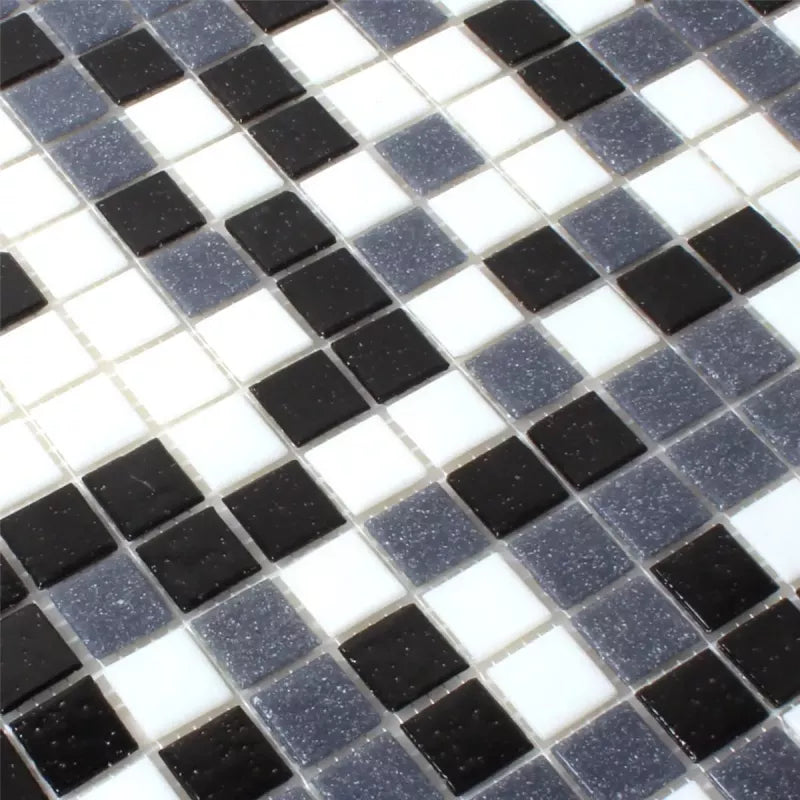 black and white glass mosaic wet room  mosaic tile 