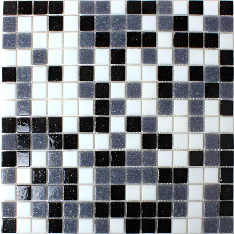 Mosaic Tiles Glass Black &amp; White - Luxury Tiles UK