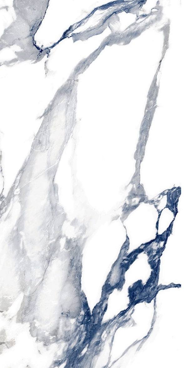 Blue marble effect porcelain tile 