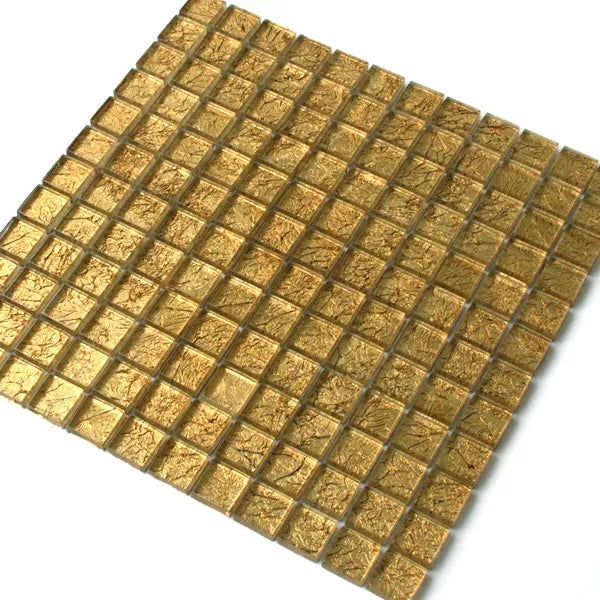 Alexandra Gold Glass Mosaic Tile 30x30cm5