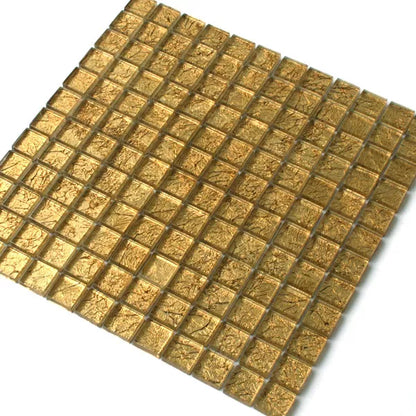 Alexandra Gold Glass Mosaic Tile 30x30cm5