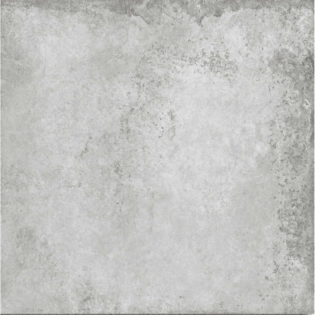 Close-up of Alloy Pearl grey metal effect porcelain tile showing mottled detailing and a matt finish.