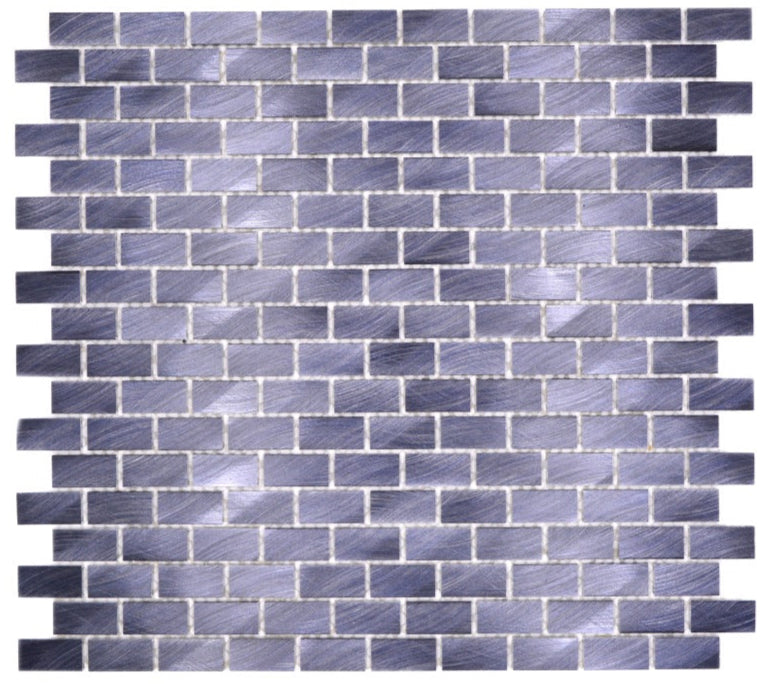 Aluminium Black Ore Brick Mosaic Wall Tile 306x324 mm