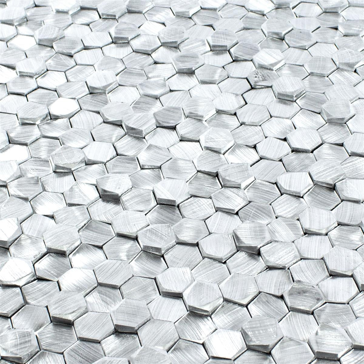 Silver metallic hexagon mosaic for walls by luxury tiles 