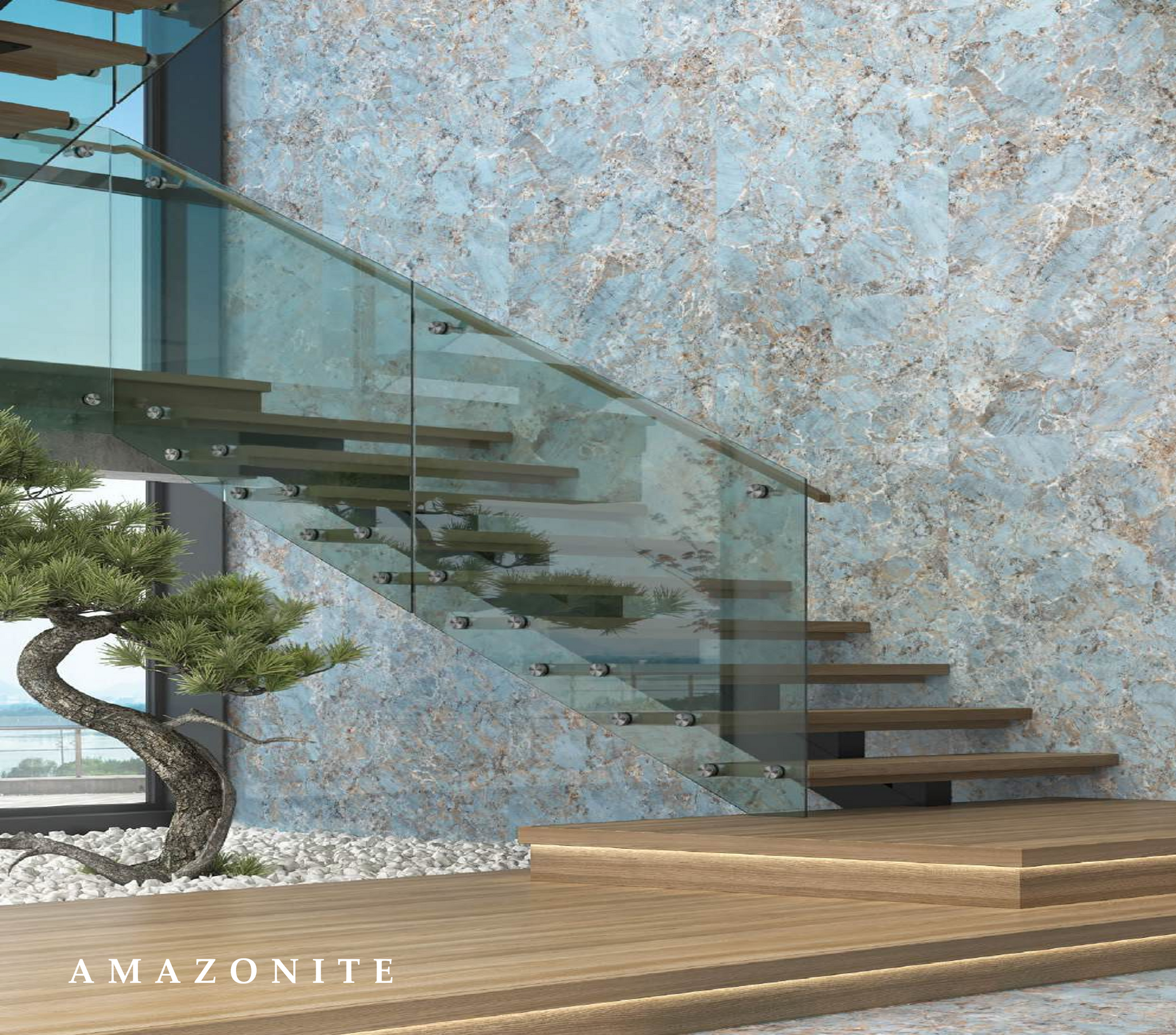 blue Marble Effect Walls and Floor Tile 60x120 cm