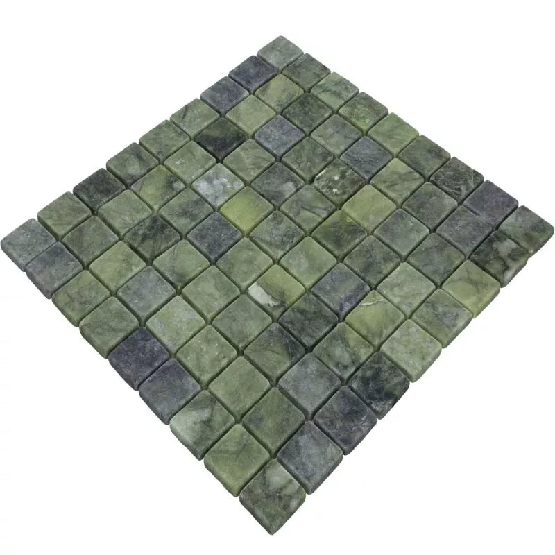 green natural honed mosaic